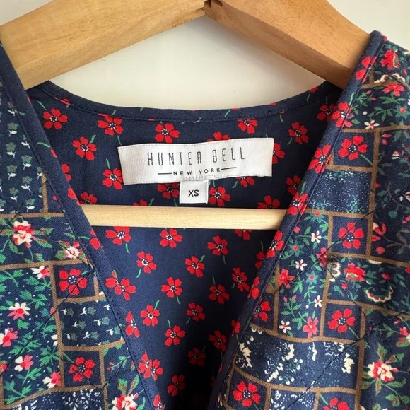 HUNTER BELL Jenkins Dress in Vintage Patchwork - Like New (XS) - Picture 11 of 15